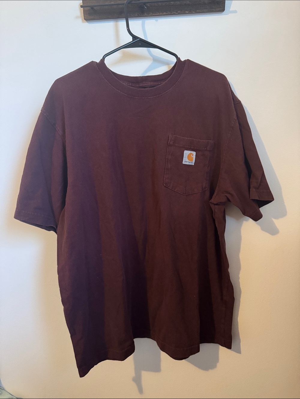 Carhartt Men's Maroon Short-Sleeve Pocket Tee